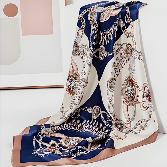 Square Shawl,Print Warm Headscarf, Outdoor Sun Protection Headscarf - Picture 2 of 5